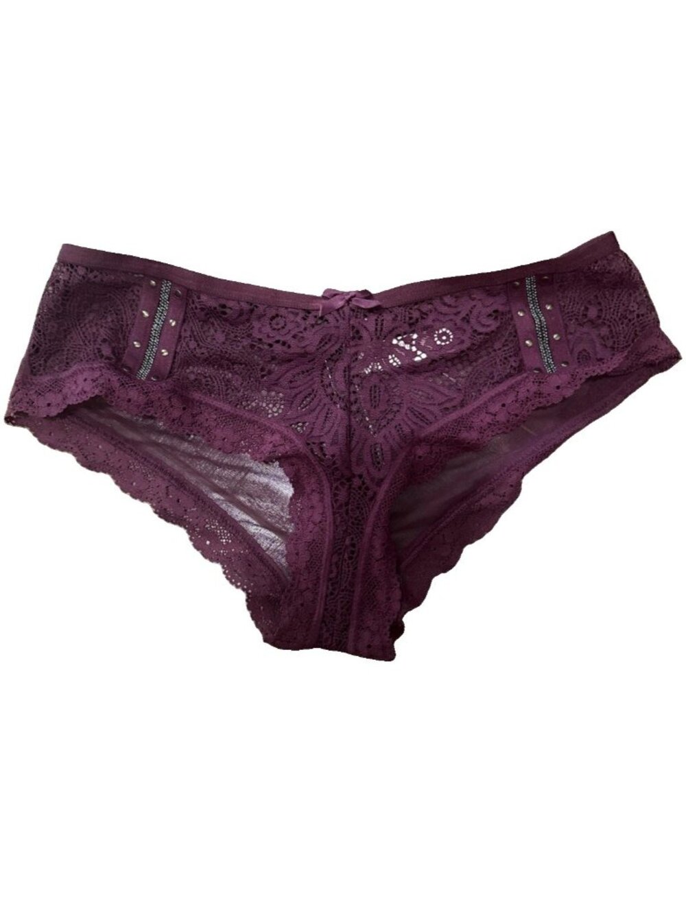 NWT VICTORIA'S SECRET VERY SEXY Cheeky Panty VS Purple Lace Trim M